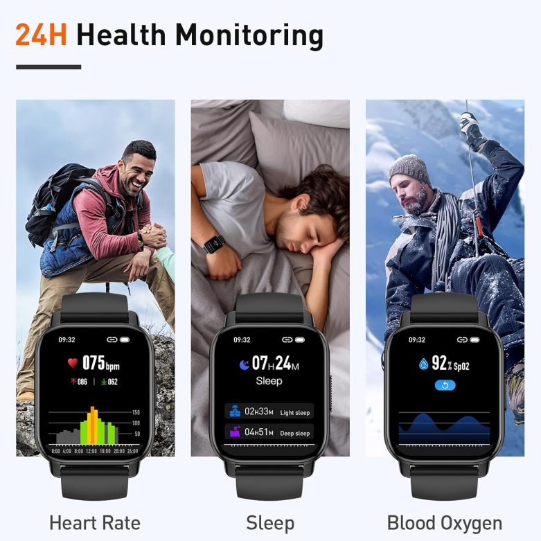 Smart Watch, 1.95" Smartwatch for Men Women(Answer/Make Call), 2025 New Fitness Watch with 110+ Sports Modes, Fitness Activity Tracker with Heart Rate/Pedometer/Sleep/IP68 Waterproof for Android iOS - Image 4